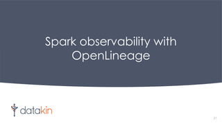 Spark observability with
OpenLineage
21
 