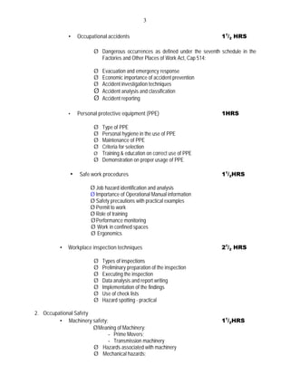 DOSH 7 OSH CURRICULUM | PDF