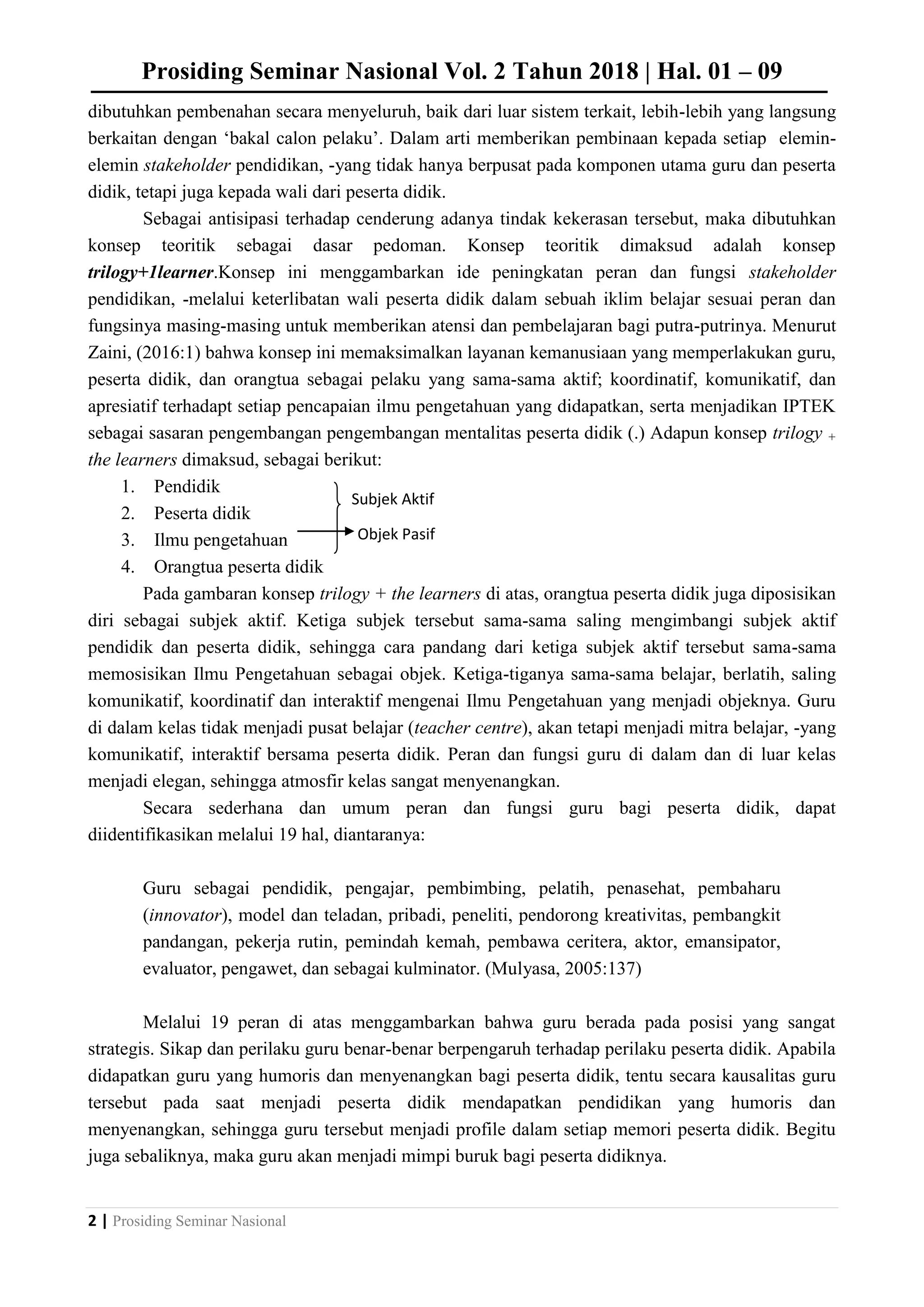 Trilogy Program Desain Program Penerapan Konsep Trilogy+1 Learner u ntuk Menciptakan ...