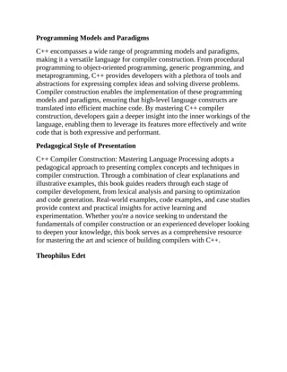 C Compiler Construction Mastering Language Processing Computer Science ...
