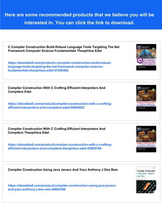 C Compiler Construction Mastering Language Processing Computer Science ...
