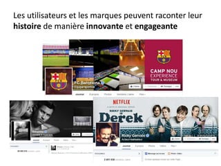 Les utilisateurs et les marques peuvent raconter leur
histoire de manière innovante et engageante
 
