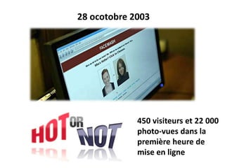 450 visiteurs et 22 000
photo-vues dans la
première heure de
mise en ligne
28 ocotobre 2003
 
