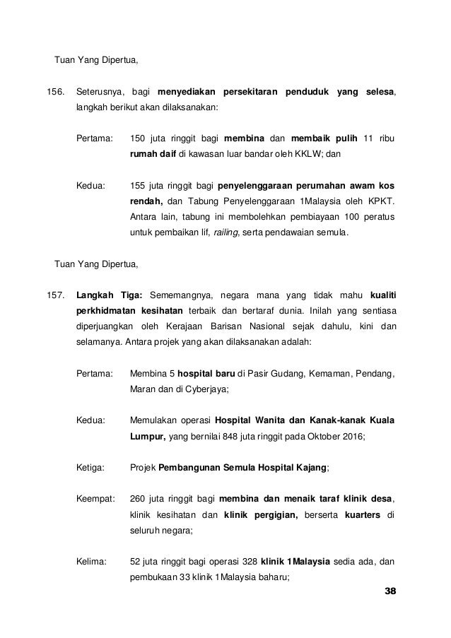 Ucapan Penuh Bajet 2016