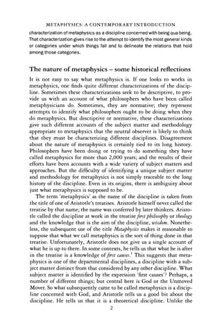 Metaphysics A Short Introduction Metaphysics A Contemporary Introduction Michael J Loux | PDF