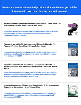 Advanced Health Assessment Of Women Skills Procedures And Management ...