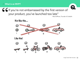 18
// What is an MVP?
Image Credit: Mati Honorato
If you’re not embarrassed by the first version of
your product, you’ve launched too late”“ Reid Hoffman, Founder of LinkedIn
 