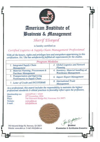 Supply Chain Certificate (1)