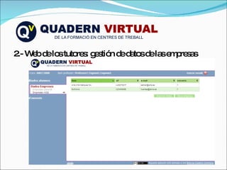 2.- Web de los tutores: gestión de datos de las empresas 