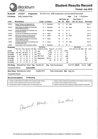 ANDREW YEAR 2 UNI RESULTS