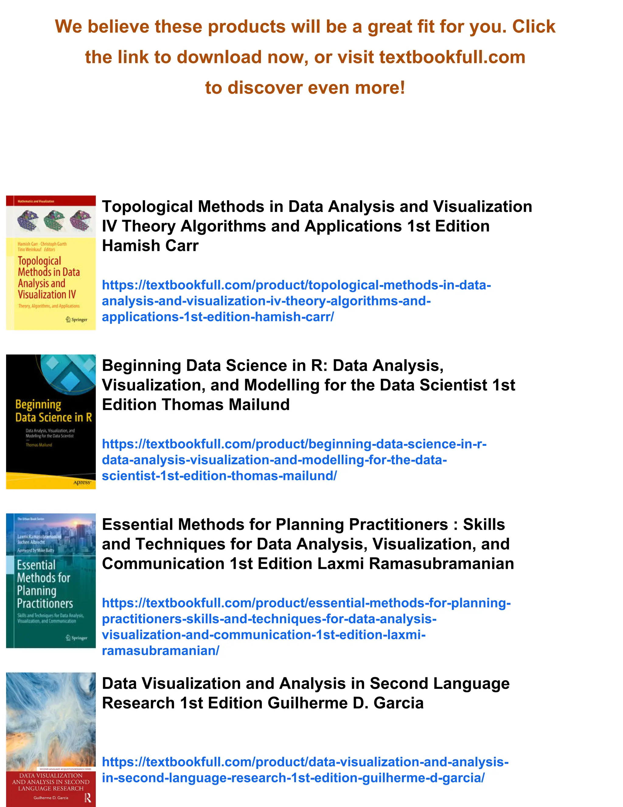 Topological Data Analysis for Scientific Visualization 1st