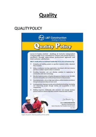 Quality
QUALITYPOLICY
Figure 35 poster showing quality policies of l&t
 