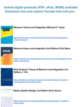 Measure Theory and Integration Second Edition M.M. Rao | PDF