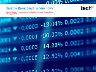 techuk.org |@techUK | #techUK
Satellite Broadband: Where now?
Julian McGougan - Presentation to the Satellite Terminals Working Group
18th August 2016
 