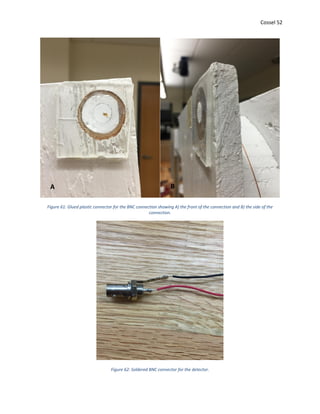 Cossel 52
Figure 61: Glued plastic connector for the BNC connection showing A) the front of the connection and B) the side of the
connection.
Figure 62: Soldered BNC connector for the detector.
A B
 
