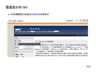 覆盖图分析(GA)

 GA的覆盖图只能通过link的点击来做细分




                         15/30
 