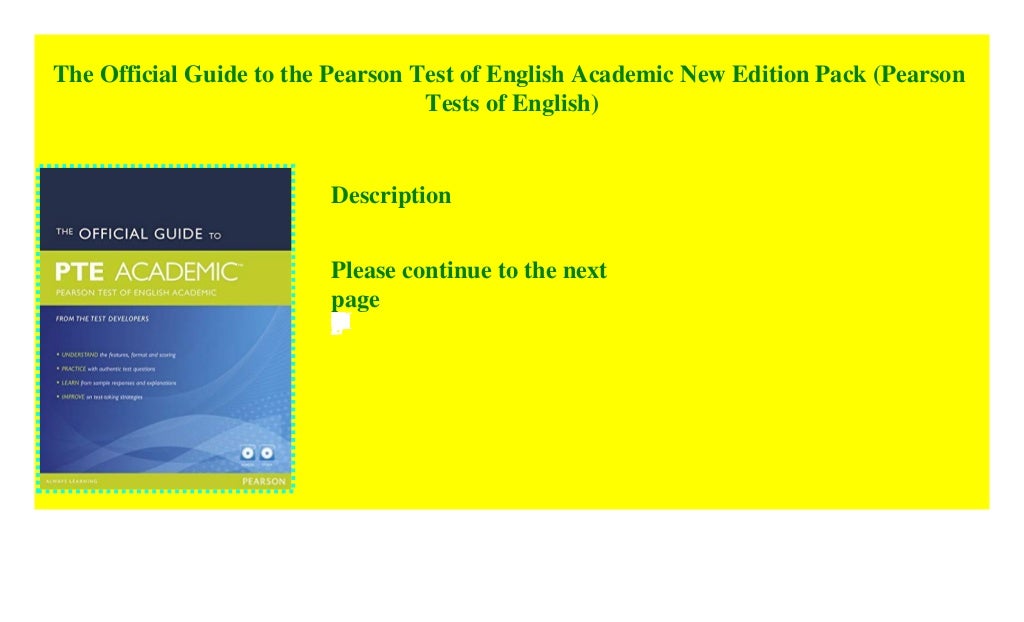 The Official Guide to the Pearson Test of English Academic New Edition