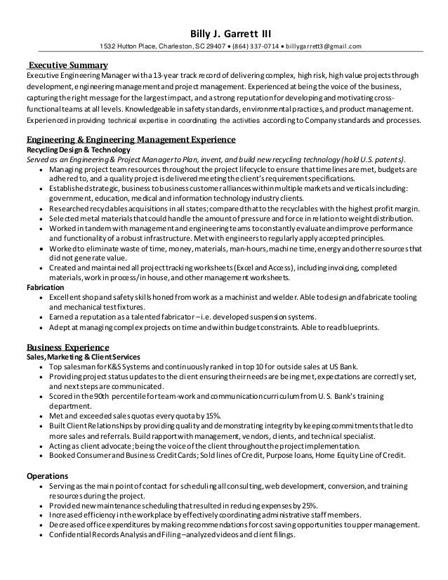 Engineering Manager Intership Resume
