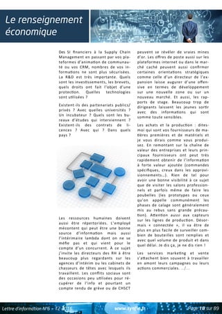 www.synfie.fr Page 18 sur 89Lettre d’information N°6 — T2 2016
Le renseignement
économique
Des SI financiers à la Supply C...