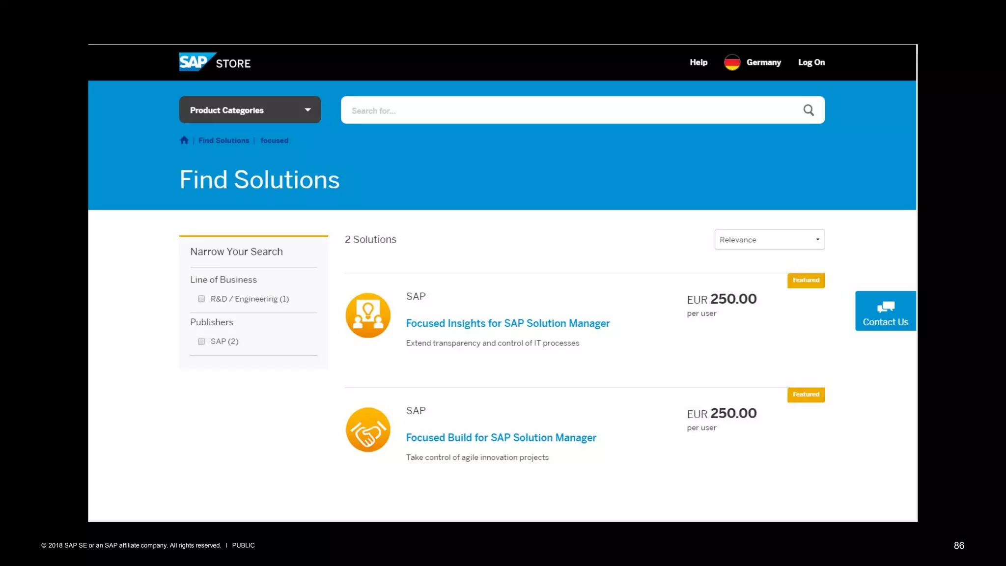 86PUBLIC© 2018 SAP SE or an SAP affiliate company. All rights reserved. ǀ
 