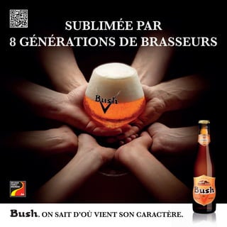 SUBLIMÉE PAR
8 GÉNÉRATIONS DE BRASSEURS
. ON SAIT D’OÙ VIENT SON CARACTÈRE.
Noir : 100%N
Jaune : 100%Y
Rouge : 0% 95% 100% 0%
 