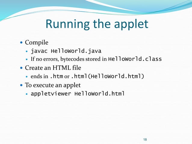 Applet ppt for higher understanding education | PPT