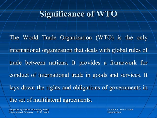 Five principles of multilateral trading system