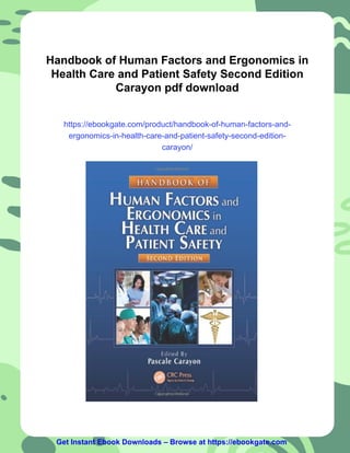 Handbook of Human Factors and Ergonomics in Health Care and Patient ...