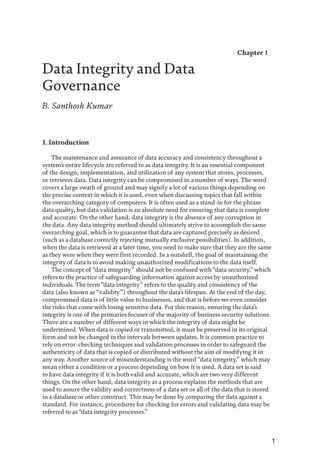 Data Integrity And Data Governance B Santhosh Kumar | PDF