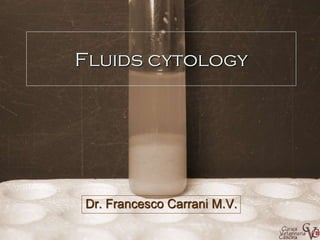 Fluids cytology

Dr. Francesco Carrani M.V.

 