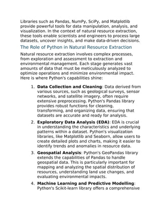 Python For Natural Resource Extraction A Comprehensive Programming ...