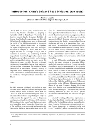 Chinas Belt And Road Initiative And Its Impact In Central Asia Marlene ...