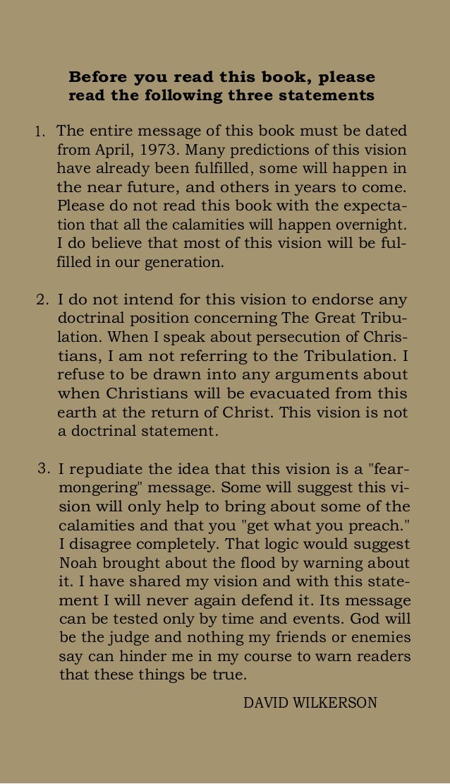 THE VISION DAVID WILKERSON PDF DOWNLOAD THE VISION DAVID WILKERSON PDF DOWNLOAD