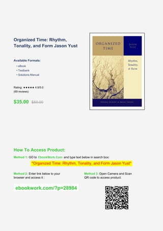 Organized Time: Exploring Rhythm, Tonality, and Musical Form in Depth | PDF