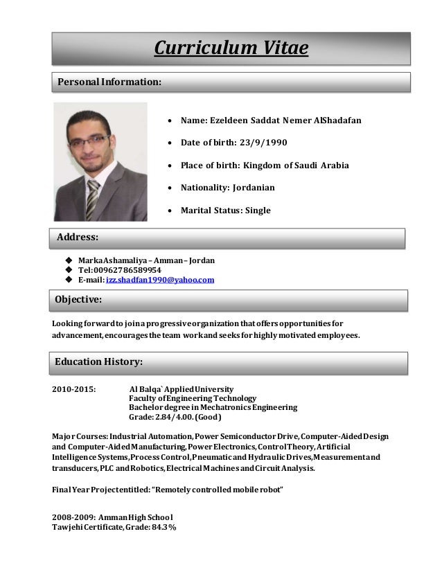 Mechatronics Engineer C V