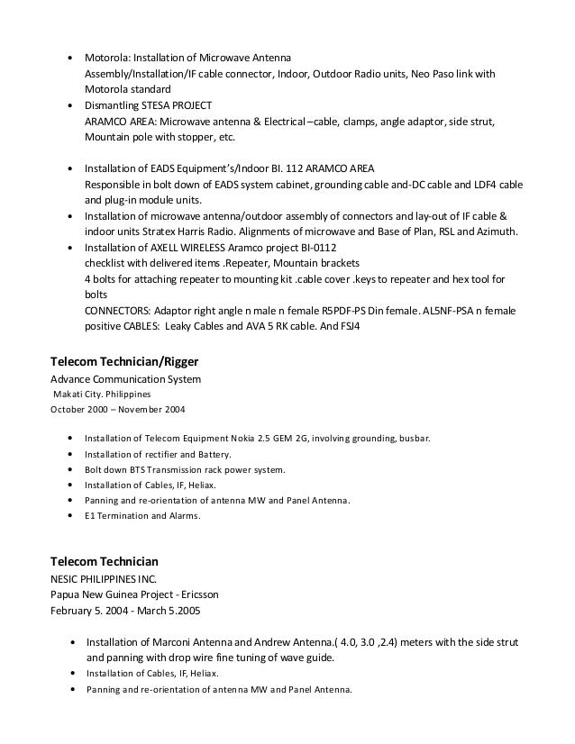 telecommunication technician resumes under fontanacountryinn com communication technician resume