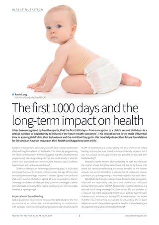 Infant Nutrition The first 1000 days and the long-term impact on health ...