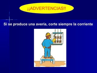 ¡¡ADVERTENCIAS!!
Si se produce una avería, corte siempre la corriente
 