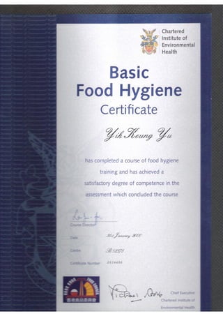 Chartered Food Hygiene 001