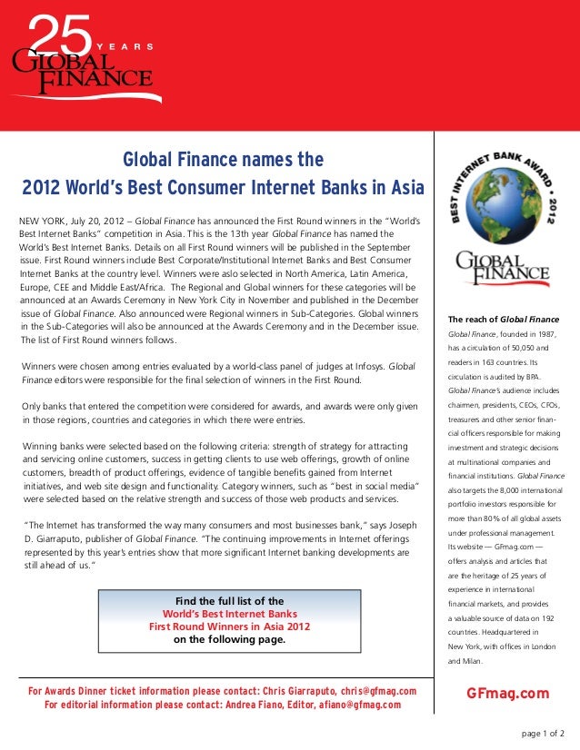 Global Finance Awards 2012