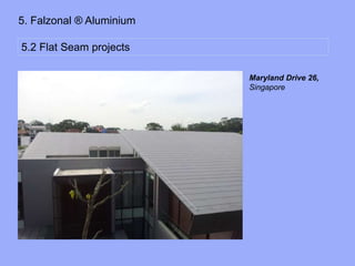 5. Falzonal ® Aluminium
5.2 Flat Seam projects
Maryland Drive 26,
Singapore
 