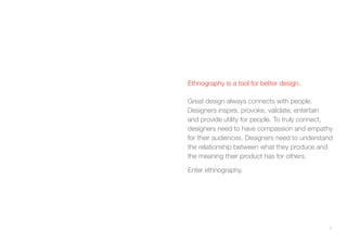 Ethnography and Design