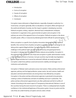 effects of corruption essay