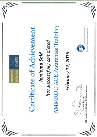 ACE certificate