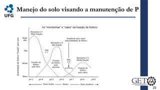 23
Manejo do solo visando a manutenção de P
 