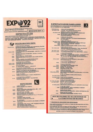 Programa del 28 de junio de EXPO 92