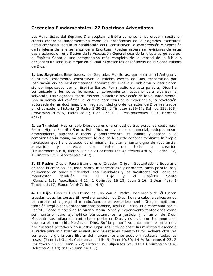 28 doctrinas adventistas