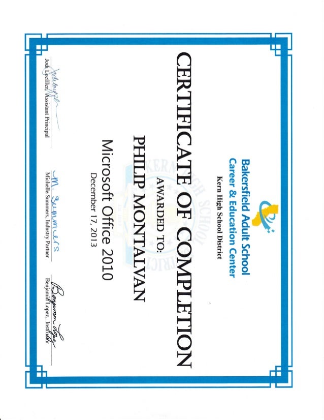 certificate for microsoft office