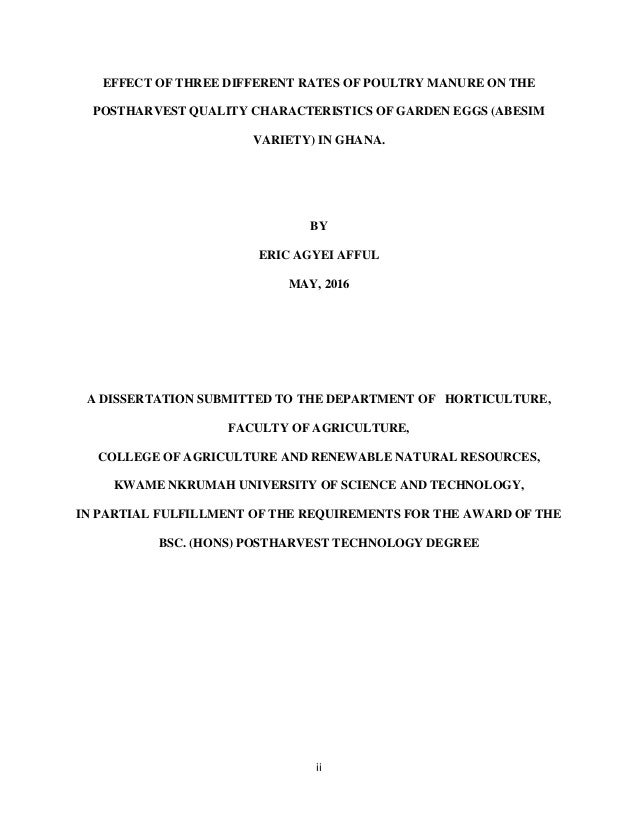 Dissertation on poultry waste water