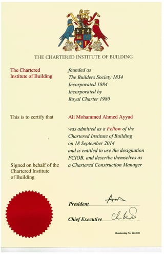 FCIOB certificate